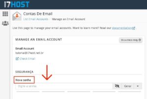 alterar sua senha de email no cpanel
