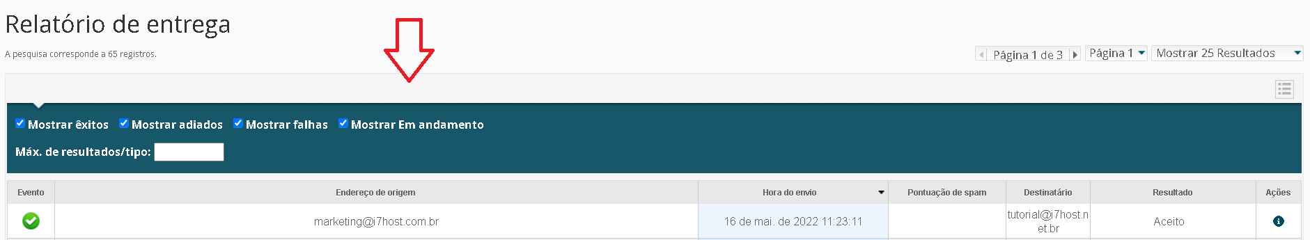 Resultado email TrackDelivery