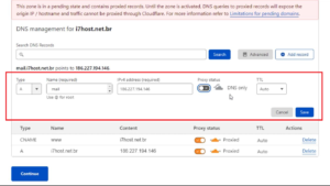 Apontamento para email