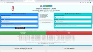 Página principal do Imapsync- migração de e-mails