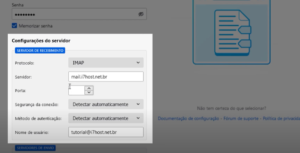configuração de recebimento