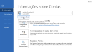 Selecionar botão de adicionar conta