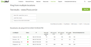 medir a latência no site24x7