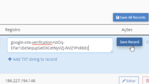 Copiar código do Google Search Console