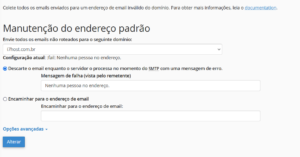 Tela inicial do endereço padrão