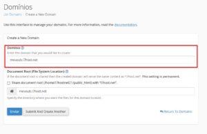 Anexando um novo subdomínio no cpanel