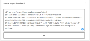 Inserção de mapa pelo Widgets