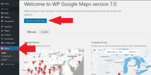 Configurações do plugin WP Google Maps para inserir o Google maps no WordPress