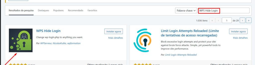 Plugin WPS Hide Login do wordpress