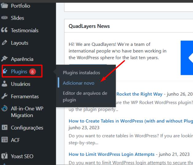 Novo plugin wordpress