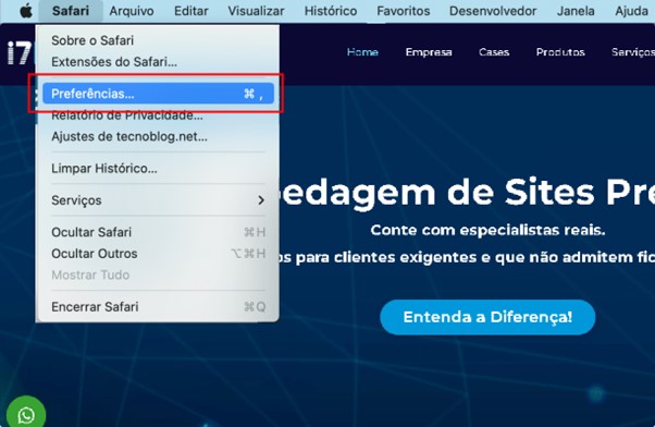 Limpeza navegador Safari