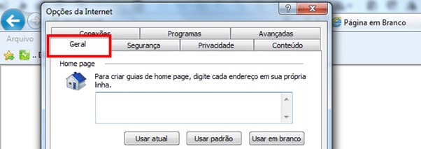 Limpeza navegador Internet Explorer