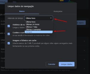 Limpeza de navegação