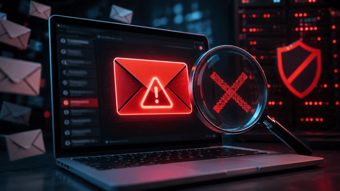 Especialista verificando se um domínio está listado em blacklist de e-mail