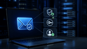 Representação dos registros SPF, DKIM e DMARC