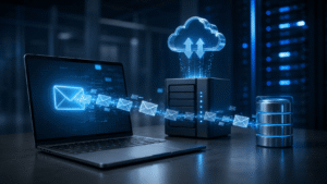 Processo automatizado de backup de e-mails corporativos.