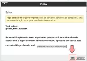 Editar arquivo para forçar HTTPS